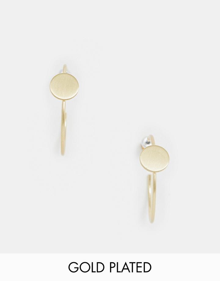 Pilgrim Gold Plated Mini Hoop Earrings With Stud Detail - Gold