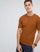 Selected Homme T-shirt In Organic Cotton Jersey - Orange