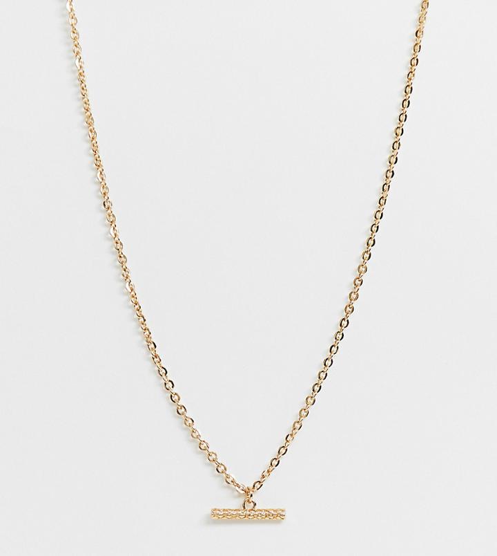 Designb T-bar Necklace In Gold Exclusive To Asos