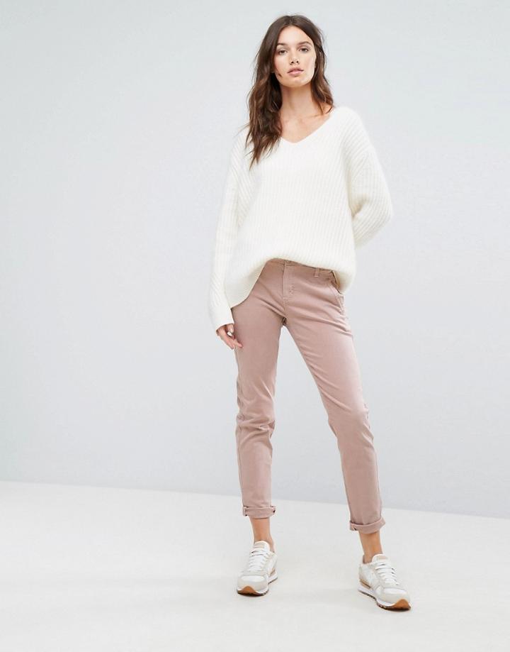 Selected Tapered Chino Pants - Pink