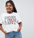 Help Refugees Choose Love Curve X Wilderness Festival Organic Cotton T-shirt - White