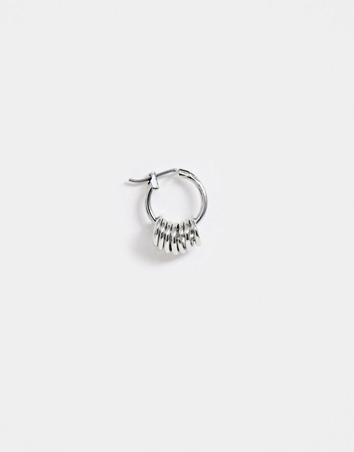 Designb Single Hoop Earring With Mini Hoops In Silver