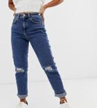 New Look Petite Slim Mom Jeans In Blue