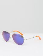 Matthew Williamson Aviator Sunglasses With Purple Colored Lens - Purple