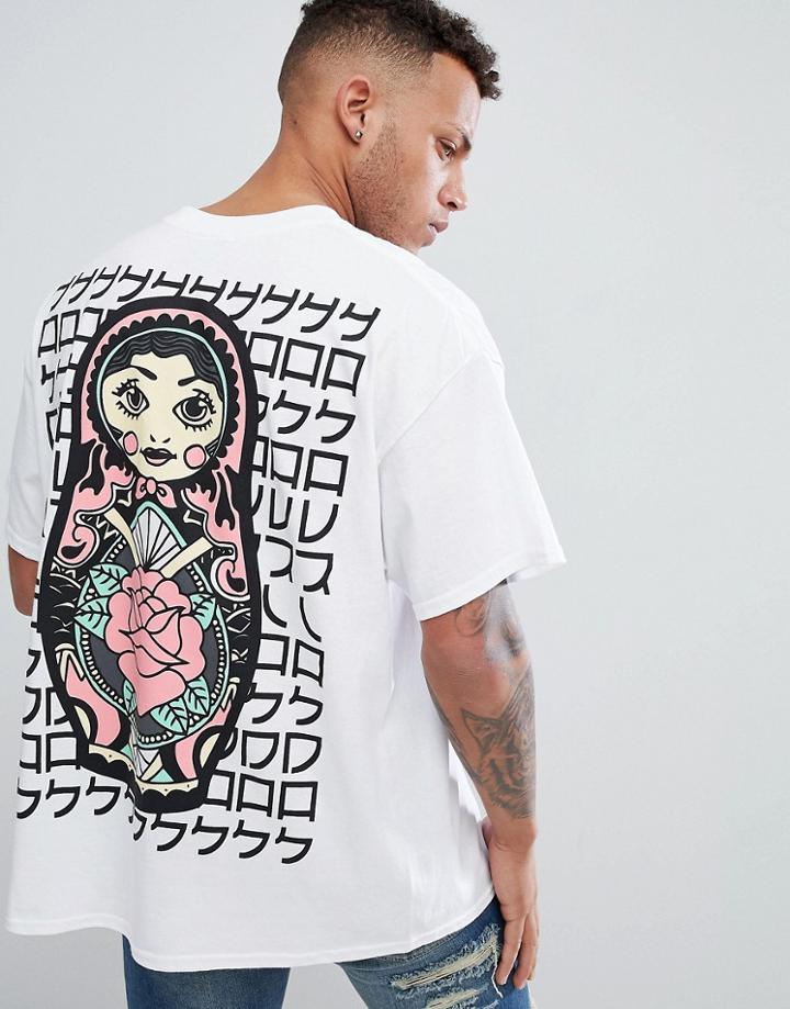 Hnr Ldn Oversized Russian Doll Back Print T-shirt - White