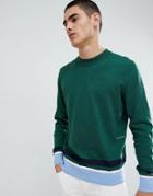 Calvin Klein Color Block Stripe Sweater With Logo