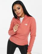 The North Face 100 Glacier 1/4 Zip Fleece In Pink