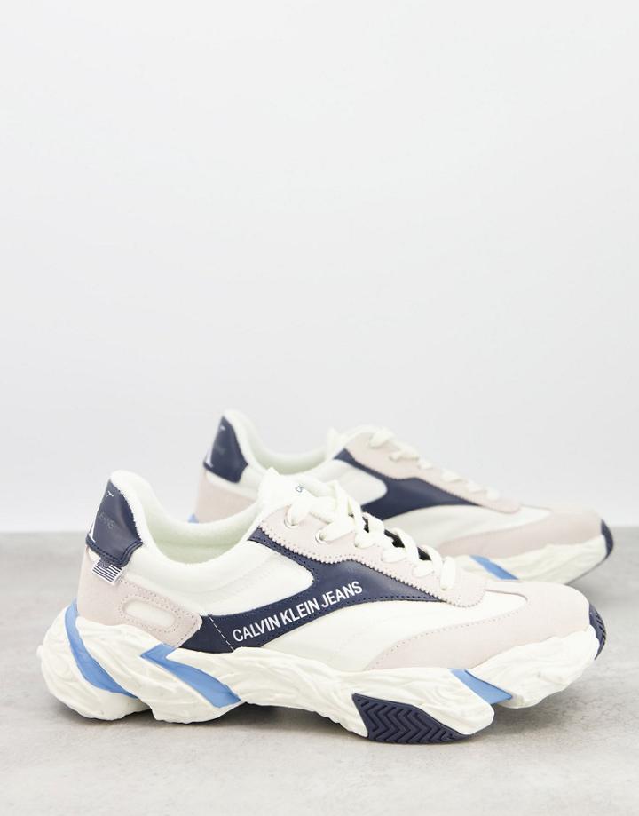 Calvin Klein Jeans Solaris Sneakers In White Mix-multi