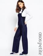 Asos Petite Casual Overall In 90s Fit - Mid Stone Wash