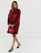 Liquorish Faux Fur Longline Coat