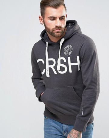 Crosshatch Logo Pullover Hoody - Gray