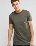 Asos Longline T-shirt With Crew Neck In Dark Green - Spinach