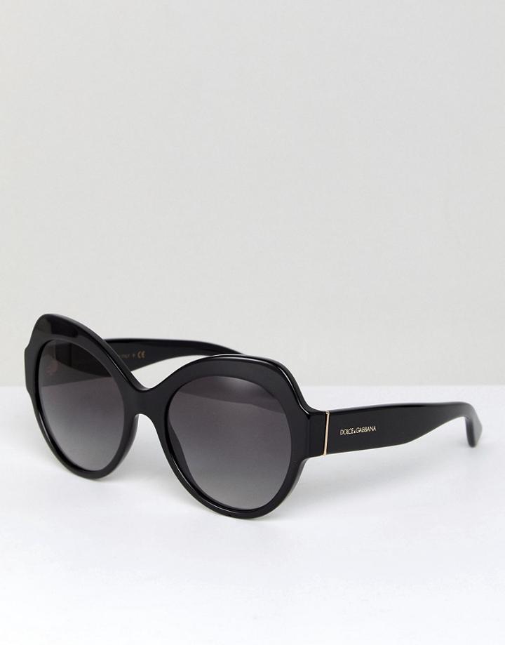Dolce & Gabbana 0dg4320 Oversized Round Sunglasses In Black 56mm - Black