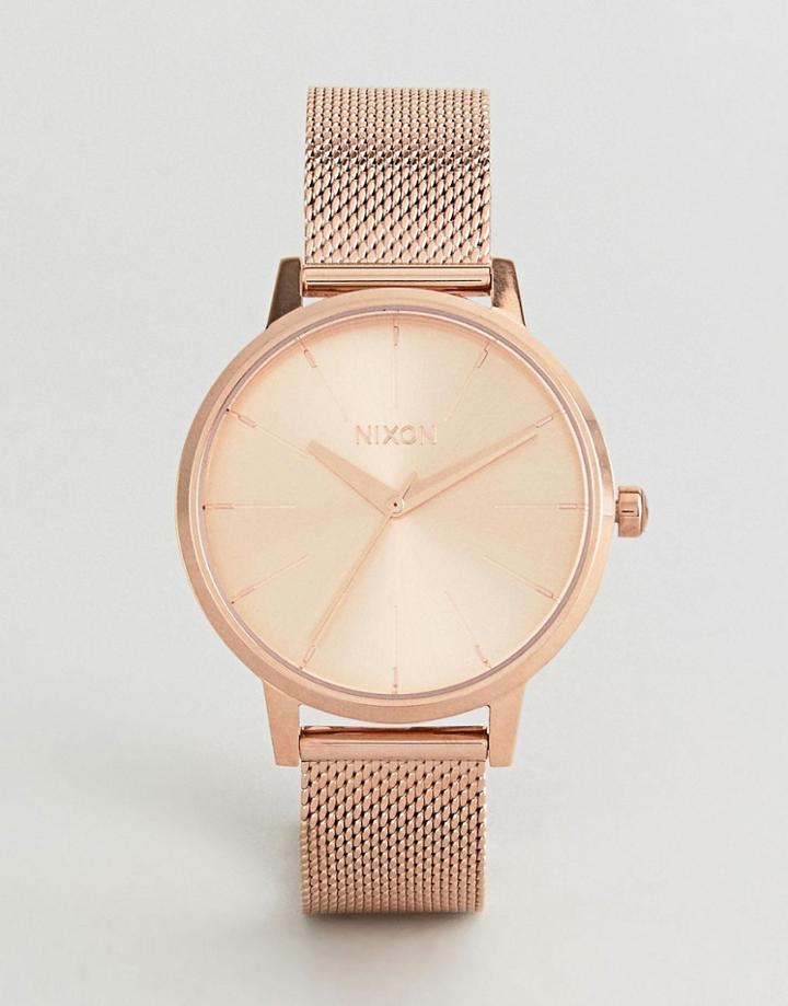Nixon A1229 Kensington Milanese Mesh Watch In Rose Gold - Gold