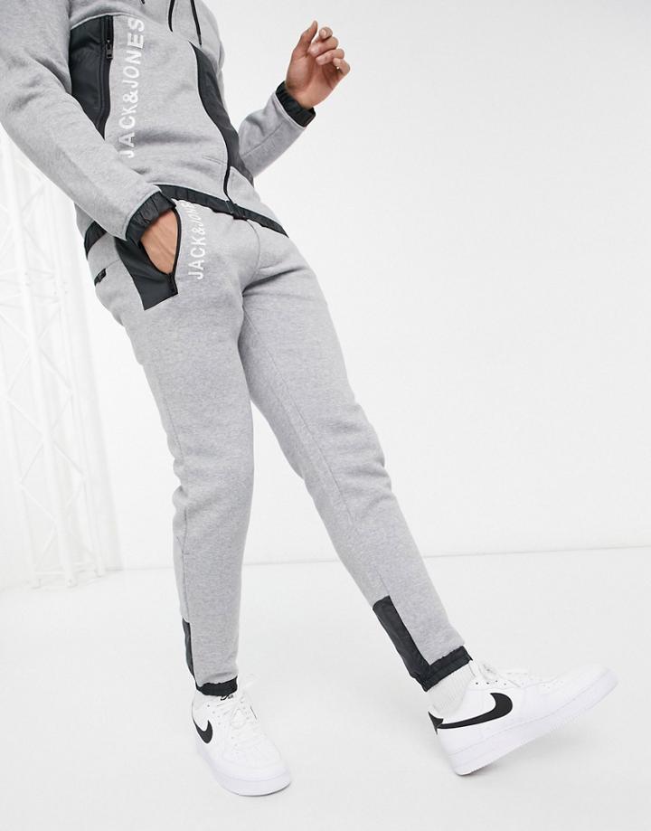 Jack & Jones Core Co-ord Sweatpants In Gray & Black-grey
