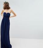 Tfnc Tall Bandeau Maxi Bridesmaid Dress - Navy