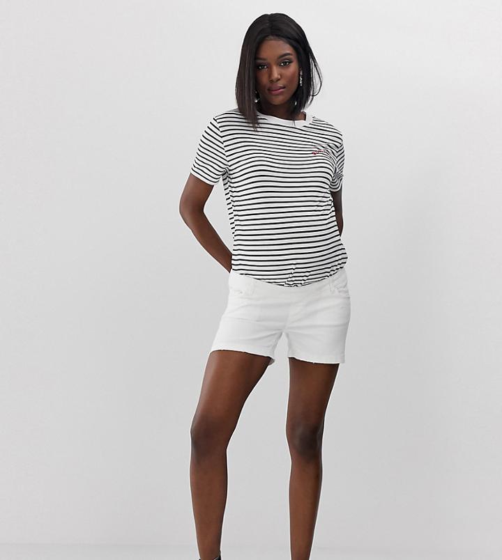 Gebe Maternity Denim Short - White