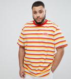 Puma Plus Organic Cotton T-shirt In Retro Stripe In Orange Exclusive To Asos - Orange