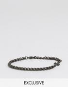 Seven London Cross Chain Bracelet In Black Exclusive To Asos - Black