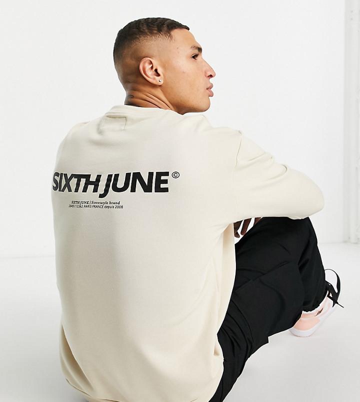 Sixth June Essential Sweatshirt In Beige-neutral