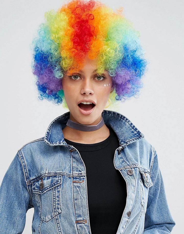 Limited Edition Fancy Dress Rainbow Hair Wig - Multi