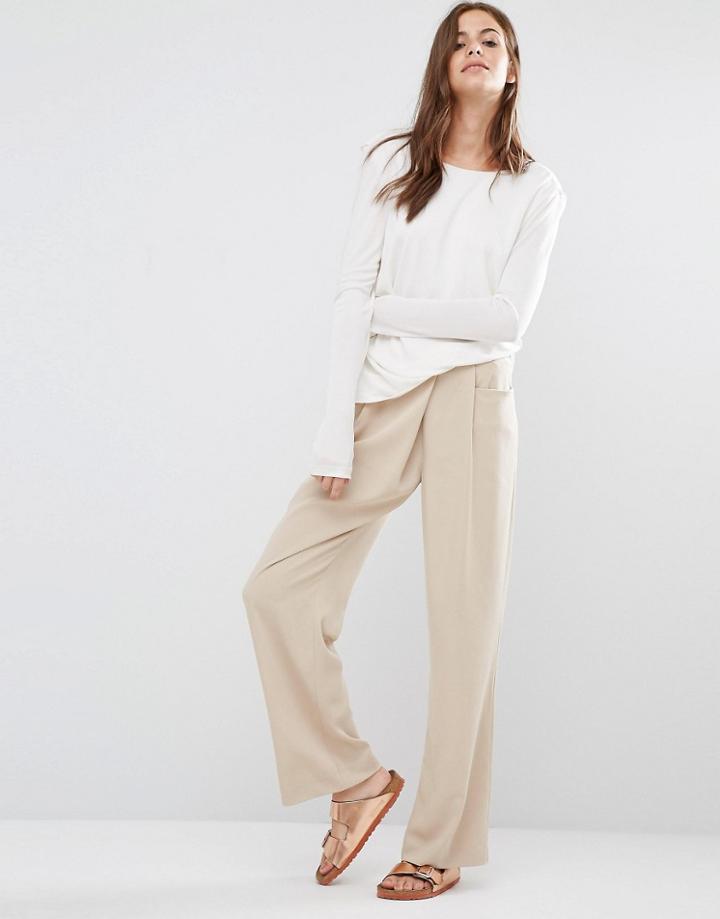 Vila Laras Wide Leg Pants - Brown