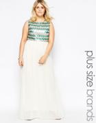 Club L Plus Maxi Dress With Sequin Top