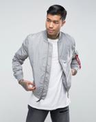 Alpha Industries Ma-1 Tt Bomber Jacket Slim Fit In Silver - Silver
