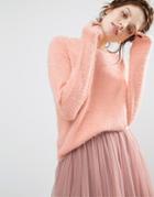 Willow And Paige Fluffy Sweater - Pink