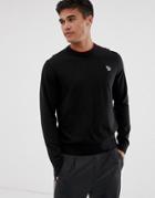 Ps Paul Smith Tipped Logo Crew Neck Sweater In Black