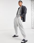 Asos Design 90s Oversized Fleece Shirt In Dark Gray-grey