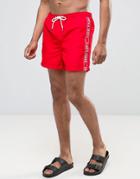 Jack & Jones Swim Shorts With Side Logo - Red