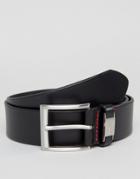 Hugo By Hugo Boss Leather Connio Belt In Black - Black