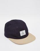 Asos 5 Panel Cap In Navy & Off White - Navy