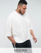Asos Plus Super Oversized Boxy T-shirt In Heavyweight - Beige