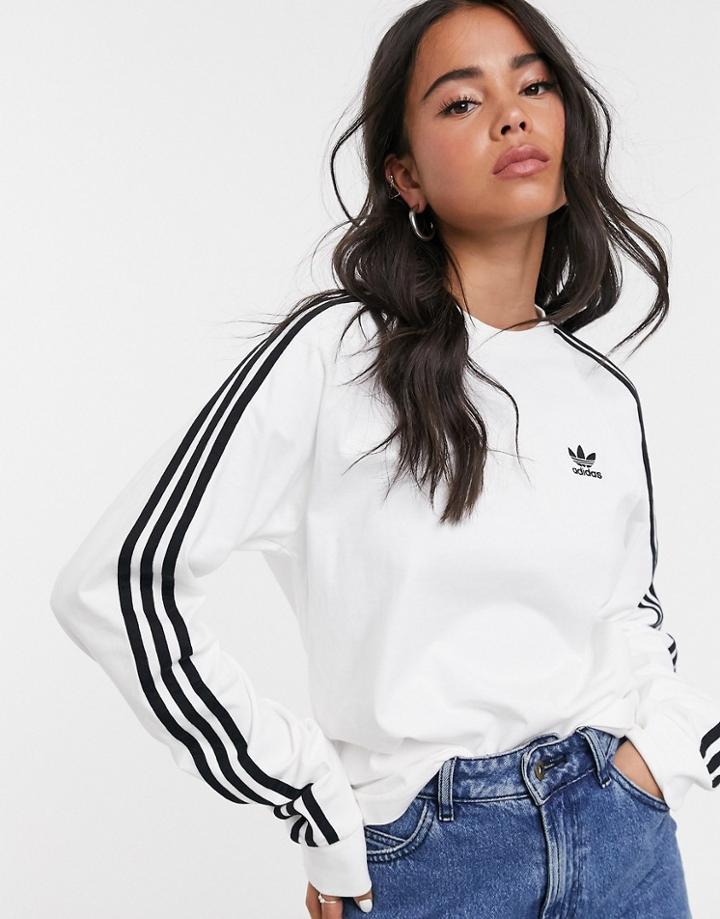 Adidas Originals Adicolor 3-stripes Long Sleeve Top-white