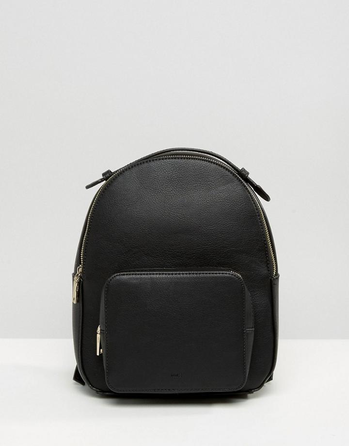Mango Backpack With Pocket Detail - Black