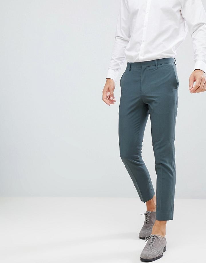 Burton Menswear Muscle Fit Suit Pants In Khaki - Green