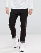 Asos Skinny Crop Smart Pants In Black With Raw Hem - Black