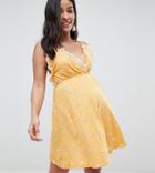 Asos Design Maternity Mini Broderie Sundress - Yellow