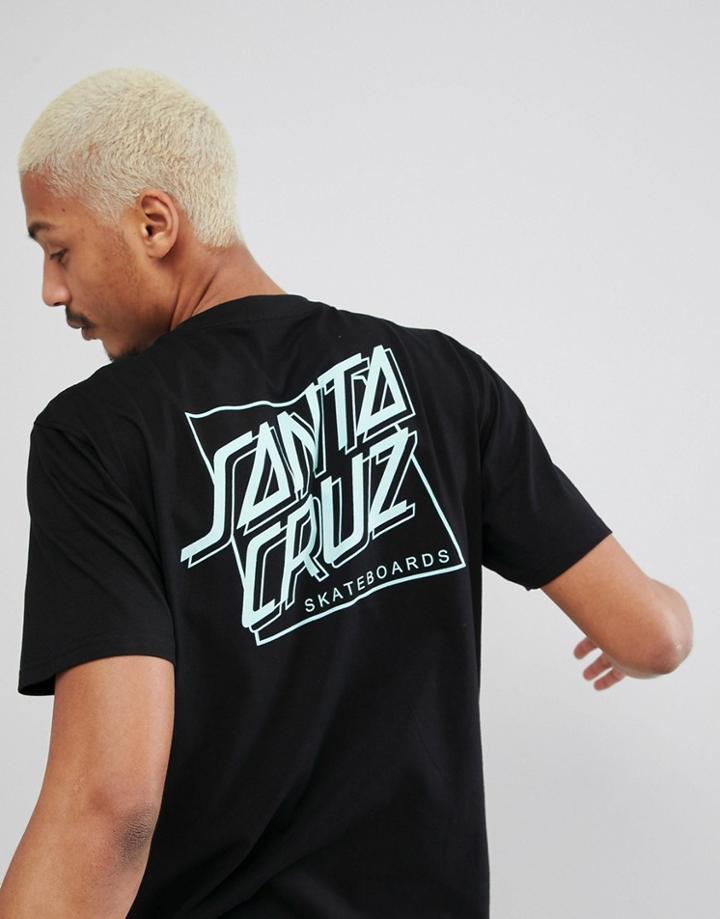 Santa Cruz T-shirt With Squared Back Print In Black - Black