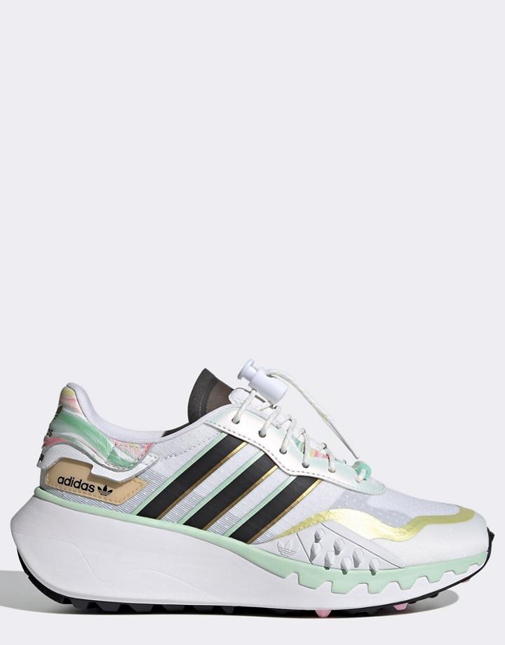 Adidas Originals Choigo Sneakers In White With Color Pops
