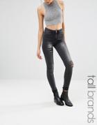 Noisy May Tall Lucy Jean With Distressed Detail - Black