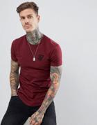 Siksilk Short Sleeve T-shirt In Burgundy - Red
