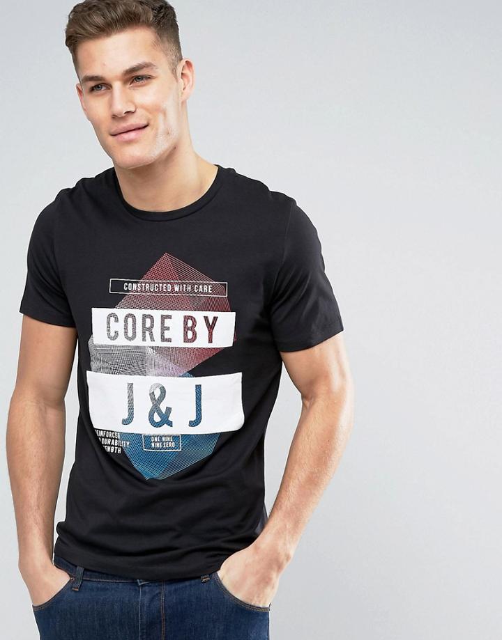 Jack & Jones Logo Print T-shirt - Black