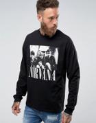 Asos Nirvana Oversized Band T-shirt With Bellow Sleeve - Black