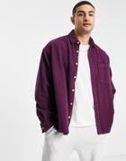 Asos Design Oversized Flannel Shirt In Purple
