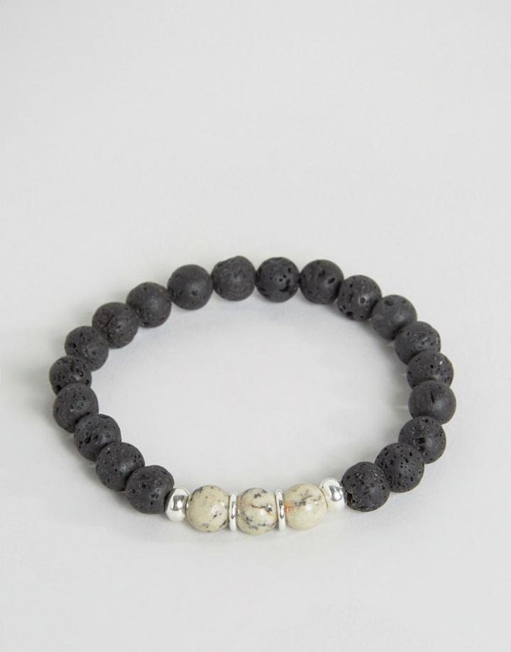 Seven London Beaded Bracelet With Contrast Marble Effect - Black