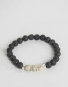 Seven London Beaded Bracelet With Contrast Marble Effect - Black