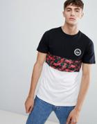 Hype T-shirt With Rose Panel - Red